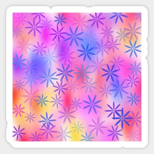 Multicolor Flowers on a Bright Colorful Background v4 yellow underlay Sticker